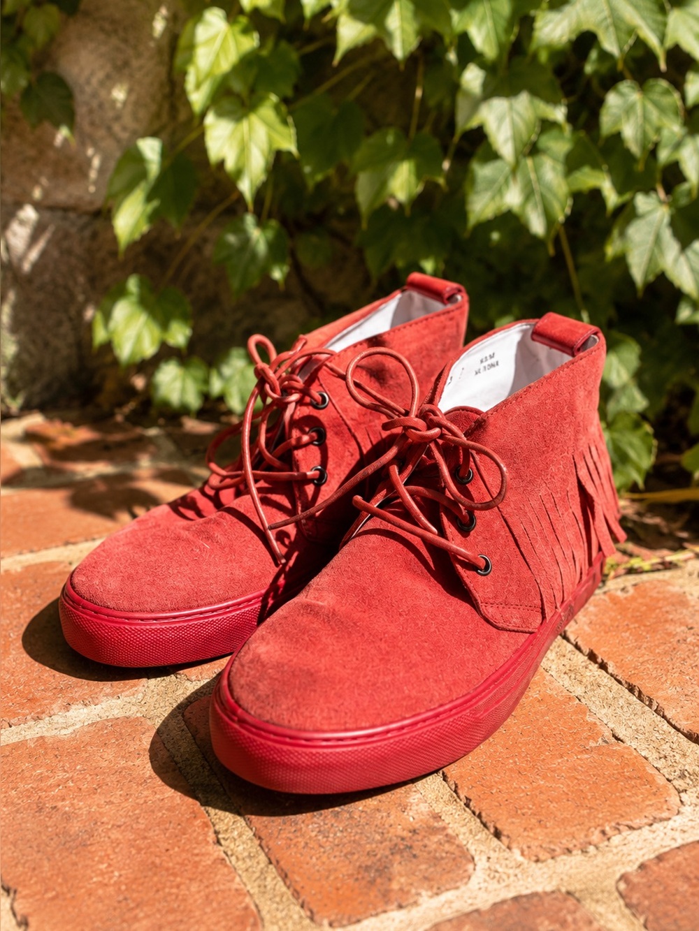 DEL TORO Men's Italian Vibrant Red Chukka Boots/Sneakers with Suede Finish, 7
